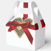 Valentijnse Luipaard Print Hart Rood Lint Gift Box Bedankdoosjes (Achterkant)