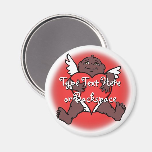 Valentijnse Magnet - Aangepaste Afrikaanse Cupid M (Voorkant / Achterkant)
