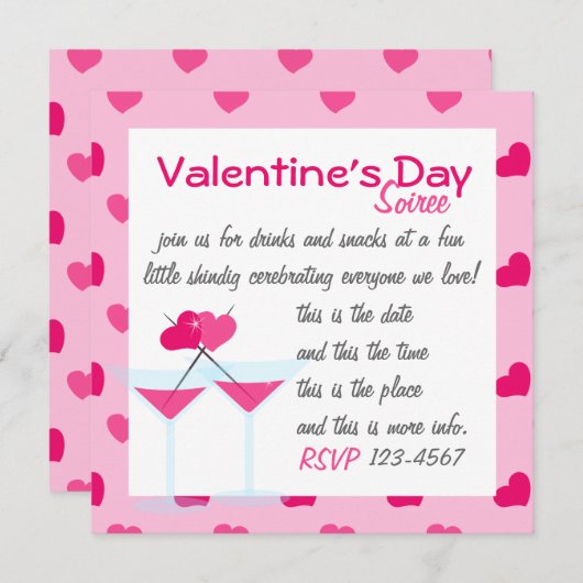 Valentijnse Martinis - de Valentinis! Kaart (Voorkant / Achterkant)