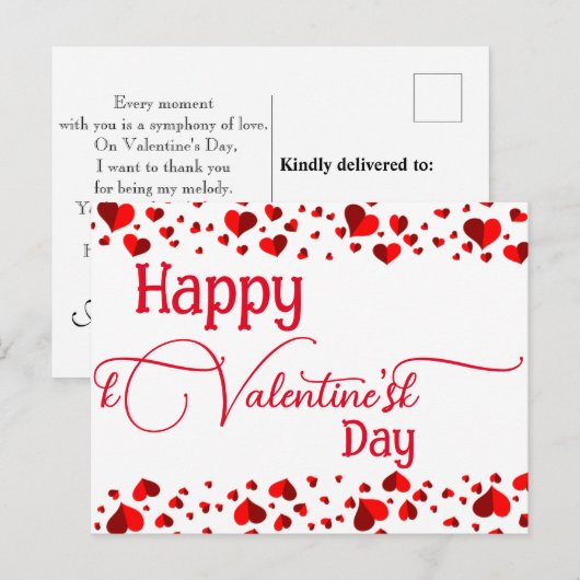 Valentijnse massage briefkaart (Voorkant / Achterkant)