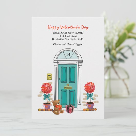 Valentijnse mededeling over verplaatsingen feestdagenkaart (Staand voorkant)