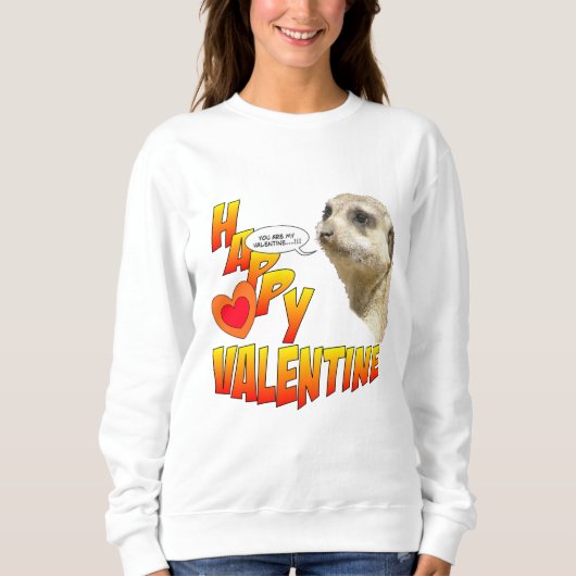 Valentijnse Meerkat Basic Sweatshirt (Voorkant)