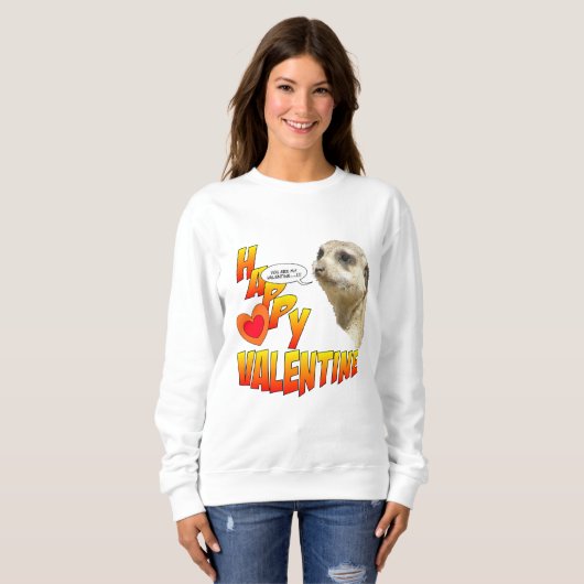 Valentijnse Meerkat Basic Sweatshirt (Voorkant volledig)