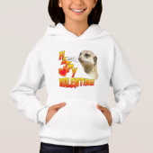 Valentijnse Meerkat Girls Pullover Hoodie (Voorkant)