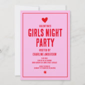 Valentijnse meisjes nacht feest kaart (Voorkant)