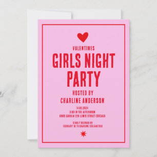Valentijnse meisjes nacht feest kaart