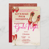 Valentijnse Meisjes Nachtfeest Kaart (Voorkant / Achterkant)