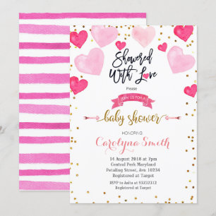 Valentijnse  met baby shower kaart