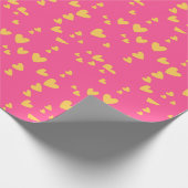 Valentijnse  met roze en gele harten cadeaupapier (Hoek)