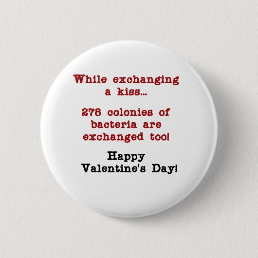 Valentijnse mevrouw Sick Kiss Ronde Button 5,7 Cm (Voorkant)