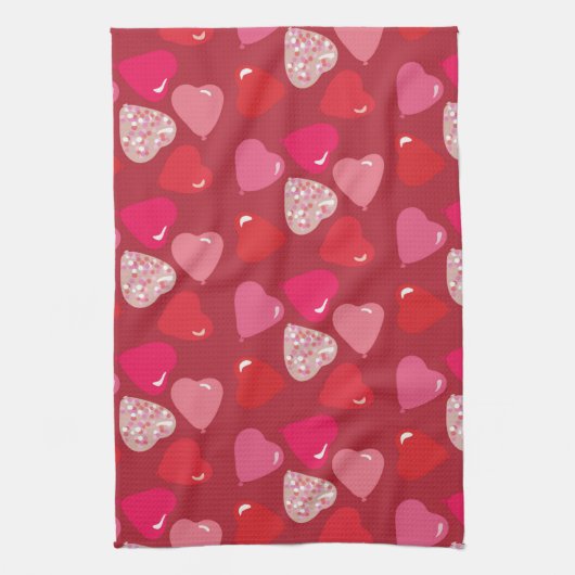 Valentijnse mini-hartafels Rode roze handdoek (Verticaal)