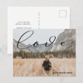 Valentijnse Minimalistische liefde script Foto Bri Feestdagenkaart (Voorkant / Achterkant)