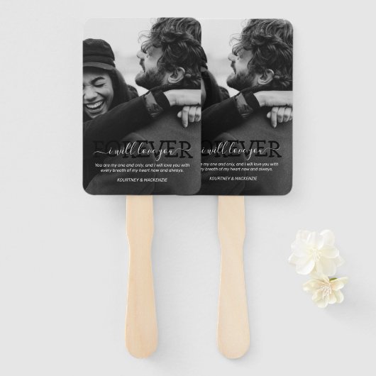 Valentijnse minimalistische vakantie handwaaier (Voorkant en achterkant)