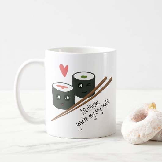 Valentijnse Mok Je bent mijn Soy Mate Kawaii Coffe (Met donut)