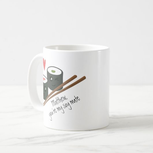 Valentijnse Mok Je bent mijn Soy Mate Kawaii Coffe (Voorkant links)