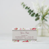 Valentijnse  - Monogram voor hart, Rozen en strips Visitekaartje (Staand voorkant)