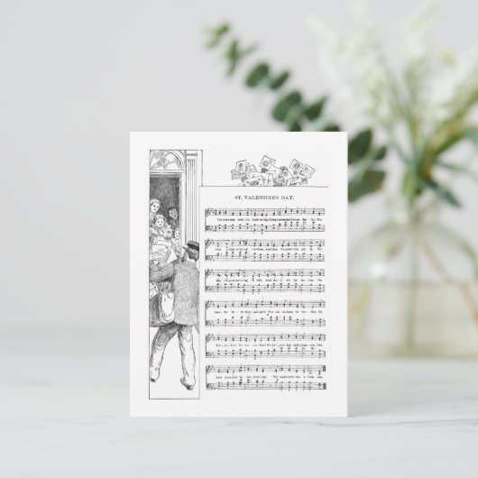 Valentijnse muziek en muziek feestdagenkaart (Staand voorkant)