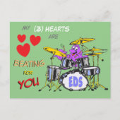 Valentijnse Octopus Cartoon 3 Hoortst. Briefkaart (Voorkant)