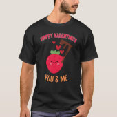 Valentijnse Paar- Custom Aardbeienchocolade T-shirt (Voorkant)