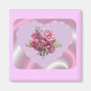 Valentijnse PAARSE ZWIRL-HART Magneet