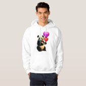 Valentijnse Panda & hartballon, Valentijnsdag Hoodie (Voorkant volledig)