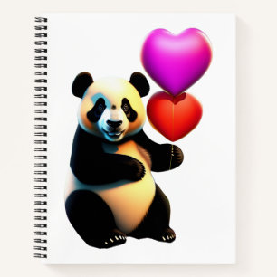 Valentijnse Panda & hartballon, Valentijnsdag Notitieboek