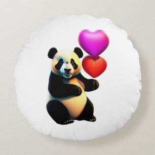 Valentijnse Panda & hartballon, Valentijnsdag Rond Kussen