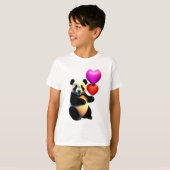 Valentijnse Panda & hartballon, Valentijnsdag T-shirt (Voorkant volledig)
