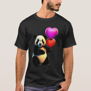 Valentijnse Panda & hartballon, Valentijnsdag T-shirt