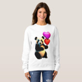 Valentijnse Panda & hartballon, Valentijnsdag Trui (Voorkant volledig)