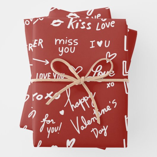 Valentijnse papierbladen van 19 x 29 inch, matte inpakpapier vel (In situ)
