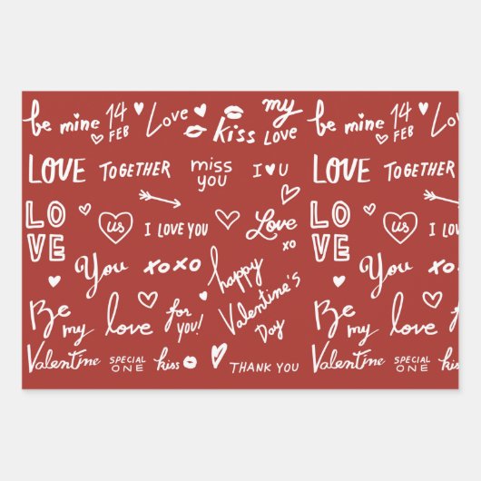 Valentijnse papierbladen van 19 x 29 inch, matte inpakpapier vel (Voorkant)