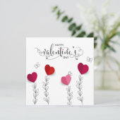 Valentijnse papierhart - line Art-feestkaart Feestdagenkaart (Staand voorkant)