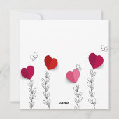 Valentijnse papierhart - line Art-feestkaart Feestdagenkaart (Achterkant)