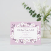 Valentijnse partij Cocktails Pink Floral Briefkaart (Staand voorkant)