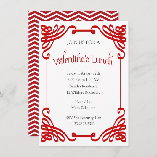 Valentijnse partij kaart (Voorkant / Achterkant)