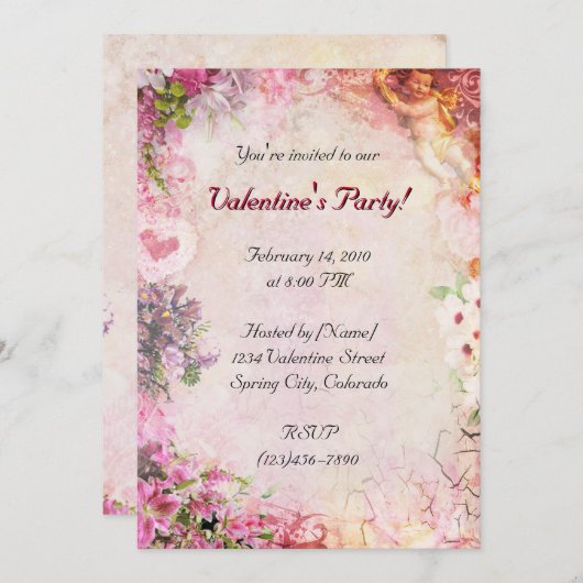 Valentijnse partij kaart (Voorkant / Achterkant)