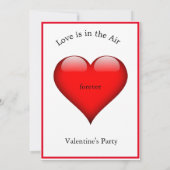 Valentijnse partij Red Heart for ever Love Kaart (Achterkant)