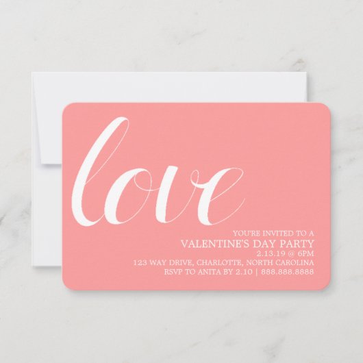 Valentijnse partij uitnodigt | Mod Pen Love Kaart (Voorkant)