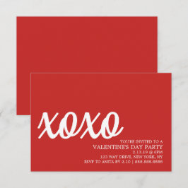 Valentijnse partij uitnodigt - xoxo rood kaart