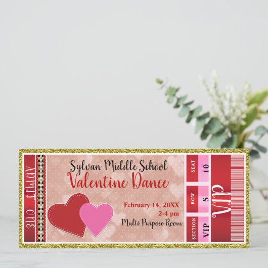 Valentijnse partij van de Valentijn keurt één VIP- Kaart (Staand voorkant)