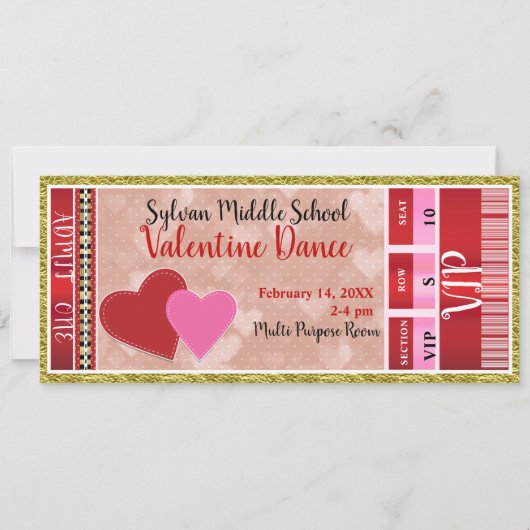 Valentijnse partij van de Valentijn keurt één VIP- Kaart (Voorkant)