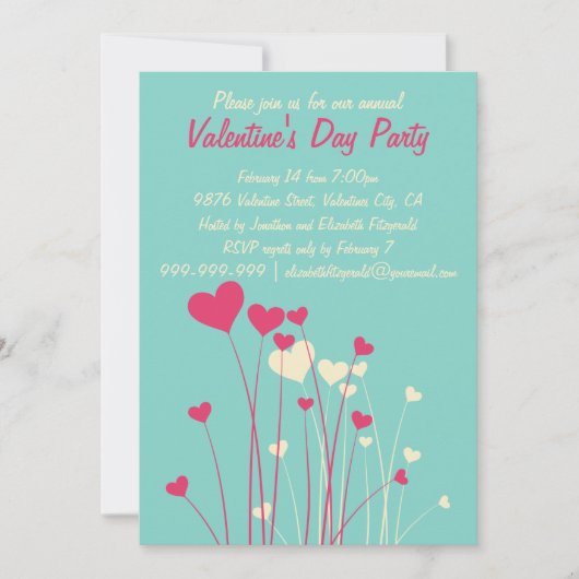 Valentijnse Partij voor de Moderne Liefde Heart Fl Kaart (Voorkant)