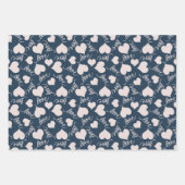 Valentijnse patronen van Bourgogne en marineblauw Inpakpapier Vel (Voorkant 2)