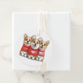Valentijnse Pembroke Welsh Corgi Dogs Bedankjes Labels (In situ)