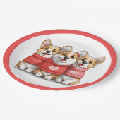 Valentijnse Pembroke Welsh Corgi Dogs Papieren Bordje (Gekanteld)