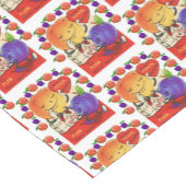 Valentijnse perziken-stekkers met tablecloth Runne Korte Tafelloper (Hoek)