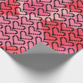 Valentijnse pixels hart cadeaupapier (Hoek)