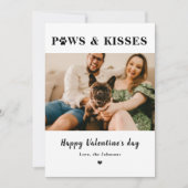 Valentijnse pootjes en kusjes huisdier koppel foto feestdagenkaart (Voorkant)