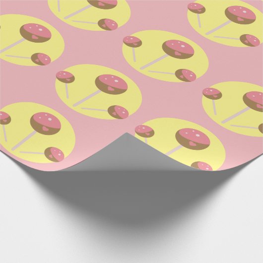 Valentijnse Pop met zoete Cake roze ompakken Cadeaupapier (Hoek)